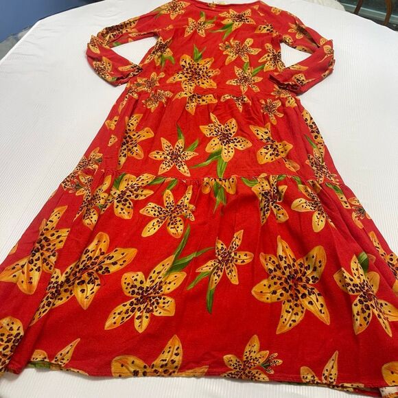 Farm Rio Golden Lily Maxi Dress Size XS - Picture 7 of 8